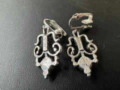 Vintage AVON 1974 Mirabella Clip On Earrings Silver Tone Blue Turquoise Hematite
