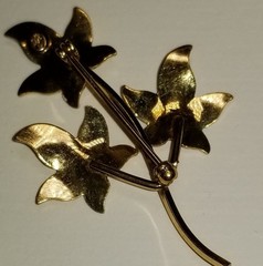 Van Dell 1/20 12k Gold Filled 3 Leaf Autumn Fall Spray Pin