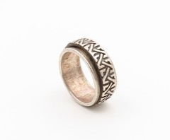 925 Sterling Silver Vintage Ring Celtic Knotwork Spinner Band Sz 6.5 RG36773