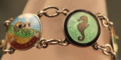 Sterling Enamel Bahamas Bracelet Vintage AMCO