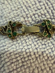 Vintage Hollycraft Copr. 1950 Necklace Emerald Green Rhinestone