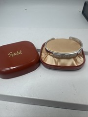 Vintage Speidel Cuff Bracelet ID Identity Engravable Brushed Silver Tone
