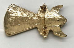 Vintage KC Kenneth Cole Angel Brooch Pin Enamel Gold Tone Christmas Holidays
