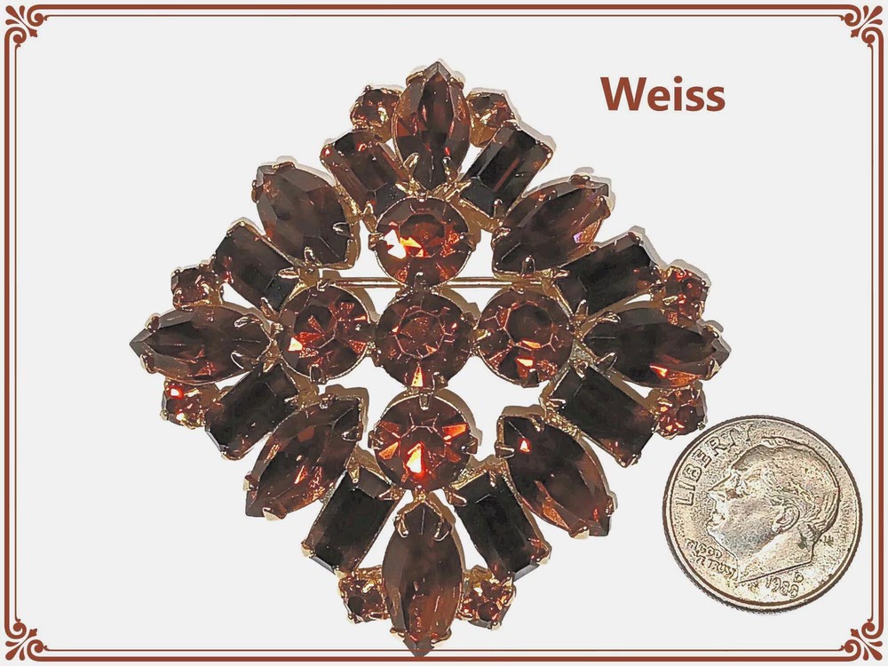 Signed Weiss Rhinestone Brooch