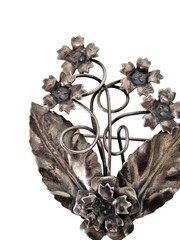 925 Sterling Silver Floral Brooch 2″ Antique Art Deco Roses Pin 9.6 Grams