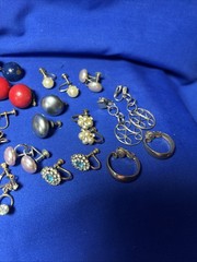 Vintage Lot Clip /Screwback Earrings Dangle Drop Huggie Crystal Pearl L26