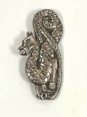 STERLING SILVER DRAGON VINTAGE PIN BROOCH
