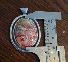Vintage Sterling Crazy Lace Agate Pendant 19grams See Pics/Description