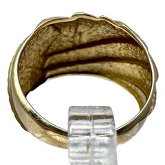 Vintage Ma 10K Gold Matte & Faceted Dome Ring 7 Michael Anthony 4g