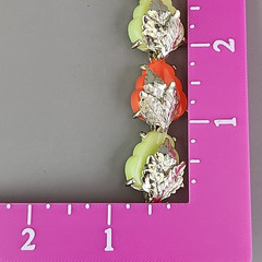 Vintage Leaf Bracelet Bright Orange Yellow Gold Tone Linked 6.5 in