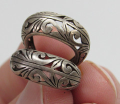 Vintage Jezlaine Sterling Silver Earrings Open Scroll Work Filigree JEZ 925