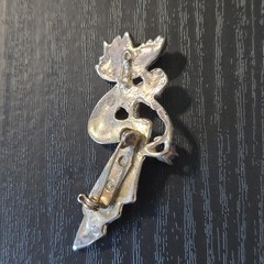 Vintage Sterling Silver 925 Fairy Or Angel with Amethyst Pin brooch