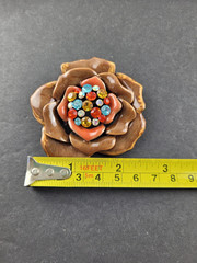 Rhinestone Enamel Metal Flower Brooch for Blazer Jacket Heavy