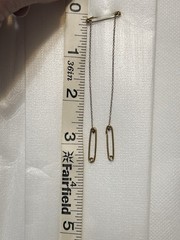 10k Gold Safety Pin Sweater Cable Chain Brooch
