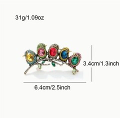 Colorful Crystal Bird Brooch Pin With Rhinestones