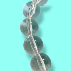 Clear Lucite Plastic Bubble Gum Ball Bead Necklace 19in NOT Blue