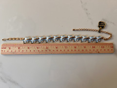 NOS Vintage Karu Gold & blue Tone Choker Necklace Collar Fashion