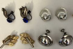 14 Pairs Vintage Clip On & Screw Back Earrings ~ Ralph Lauren Half Hoops
