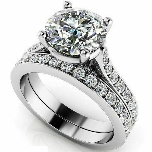 Art Deco Antique 3.10Ct Diamond Vintage Engagement Ring Set 925 Sterling Silver