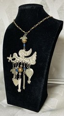 Vintage Southwestern Style Necklace Large Pendant Dangle Charms Boho Tribal 24”