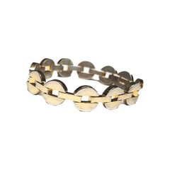 Vintage Gold Tone Chunky Open Center Round Link Chain Bracelet Retro Costume GUC