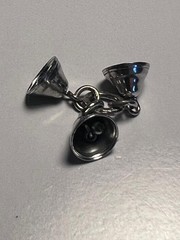 Vintage Sterling Silver Three Bells Charm Moving Clappers STERLING 1.6g Estate