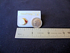 VINTAGE 1970s SAMUEL HUANG DESIGNER CLOISONNE RETRO MOD GRAY & RED STUD EARRINGS