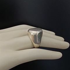Chunky Sculptural Sterling Silver Ring Modernist Asymmetrical Puffy Bold 925 VTG