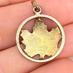 Vintage Signed Sterling Silver Maple Leaf Pendant Canada