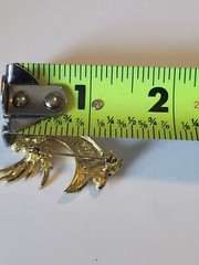 Vintage JJ Jonette Angel w/ Trumpet Gold Tone Metal Christmas Pin Brooch