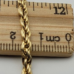 Vintage Gold Plated Rope Chain Necklace 18″ Spring Ring Clasp