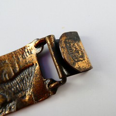 Vintage SIMBA Africa Handmade Panel Bracelet Bronze Tone 40’s Tribal Pots