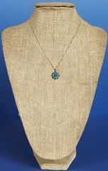 Vintage Zuni Native American Sterling Silver Flower Pendant Necklace 15″ Long