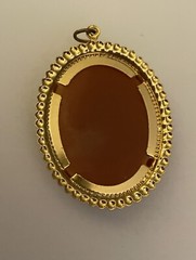 Pink And White Cameo Portrait Woman Cameo Pendant