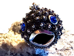 VTG MEXICO CUERA. R.D. EAGLE 17 CANNETILLE FLOWER OPEN MOUTH PUFFER FISH PENDANT