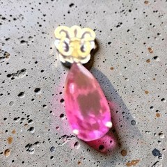 Vintage STS 925 Sterling Silver Pink Teardrop Pendant – Faceted Pear Shape