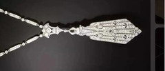 2.25Ct Art Deco Style Lab Created Diamond Wedding Gift 14K White Gold FN Pendant