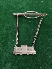 Vintage Sterling General Electric Locomotive Bar Clip Chain