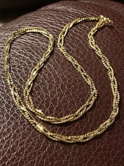 Signed 1/20 14K Gold Filled Mesh Braided Woven Twist Necklace Choker Vintage