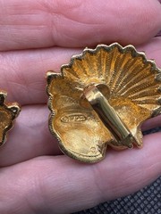 Gold Tone High Quality Avon Clip Earrings Starfish & Faux Pearl Good Quality