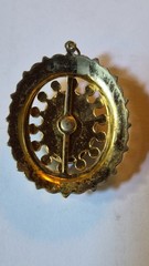 Vintage Black Cameo Pendant Brooch Pin Gold Tone Faux Pearl Rhinestone Halo