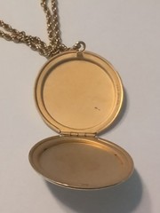 Large Vintage BAB 12K Gold Filled Locket Pendant Rope Chain Necklace