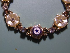 Vintage American Legion Auxiliary 7.25″ Bracelet – Flowers and Rhinestones