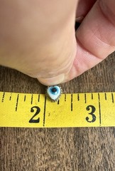 Antique 1900s Victorian Glas Evil Eye Brass Pendant Amulet Good Luck Protection