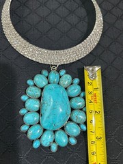 New Authentic Made in the Deep South Turquoise Pendant with Rhinestone