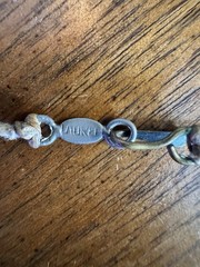 Vintage Signed LAUREL Artisan Tribal Necklace – Cast Metal Pendants & Clay Beads