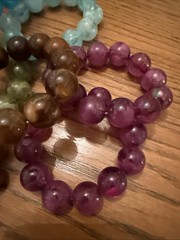 Vintage Lucite Bracelet Lot Marbled Plastic Stretch Bead Bracelets 10