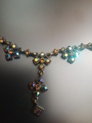 Vintage Cookie Lee Necklace With Multi-color Stones
