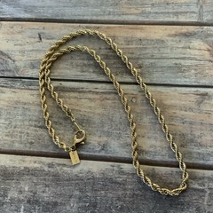 Vintage 90s REVLON twisted classic rope chain necklace in gold tone