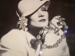 Vtg. EISENBERG BRACELET&TWO PAIRS EARRINGS CLEAR RHINESTONES ALL SIGNED,LOT/SET